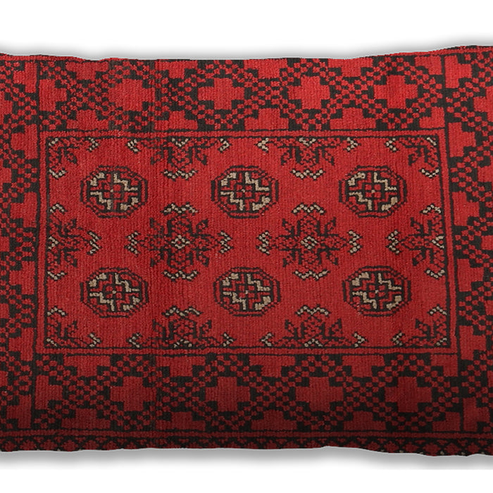 Traditional Classic Rectangular Brown Red Lumbar Throw Pillow, 13 inch by 19 inch, lbtr2689