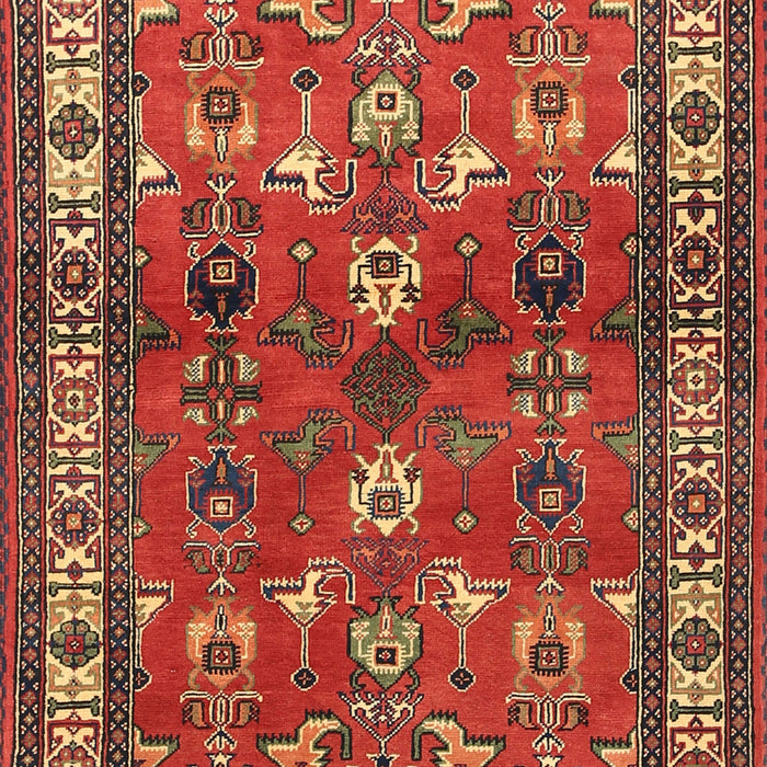 Machine Washable Traditional Tomato Red Rug, wshtr268