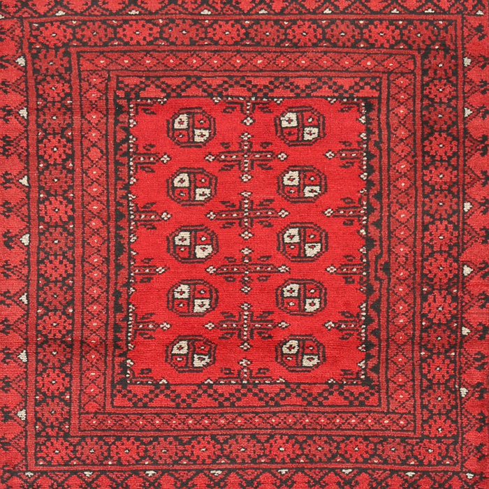 Round Machine Washable Traditional Red Rug, wshtr2691