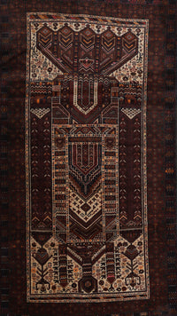 Machine Washable Traditional Black Brown Rug, wshtr2695