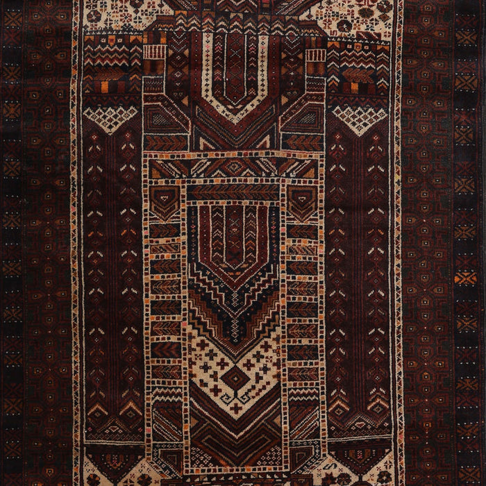 Traditional Black Brown Persian Rug, tr2695