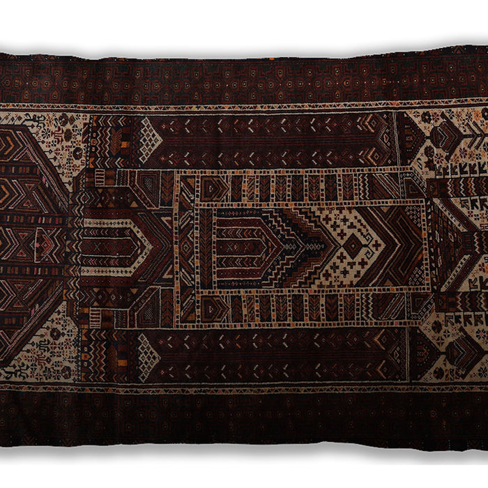 Traditional Classic Rectangular Black Brown Lumbar Throw Pillow, 13 inch by 19 inch, lbtr2695