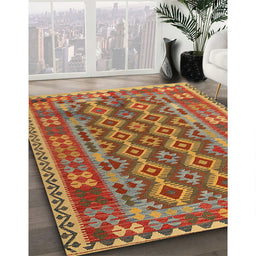 Machine Washable Traditional Gold Rug in a Family Room, wshtr2697