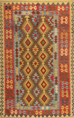 Machine Washable Traditional Gold Rug, wshtr2697