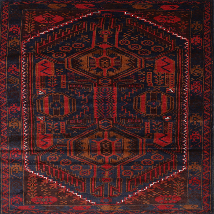 Square Traditional Bakers Brown Persian Rug, tr2698