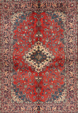 Machine Washable Traditional Orange Salmon Pink Rug, wshtr2700