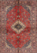 Machine Washable Traditional Orange Salmon Pink Rug, wshtr2700