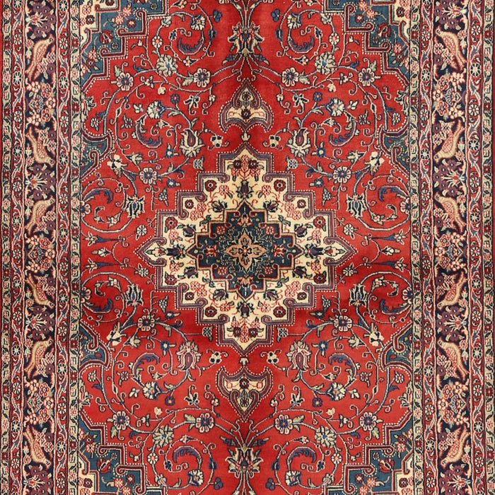 Machine Washable Traditional Orange Salmon Pink Rug, wshtr2700