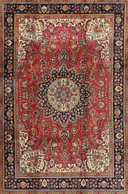 Machine Washable Traditional Saffron Red Rug, wshtr2701