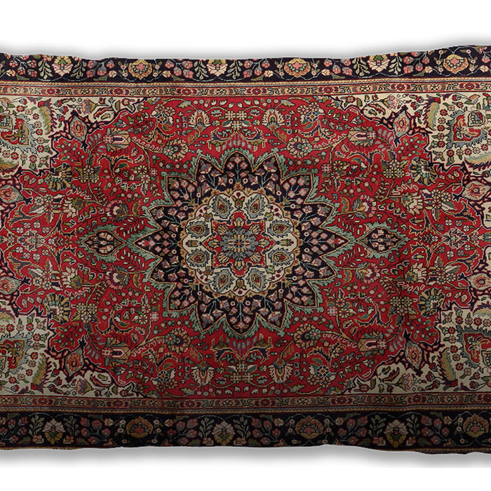 Traditional Classic Rectangular Saffron Red Lumbar Throw Pillow, 13 inch by 19 inch, lbtr2701
