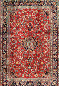 Machine Washable Traditional Tomato Red Rug, wshtr2703