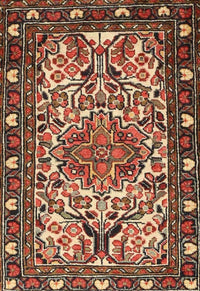 Machine Washable Traditional Saffron Red Rug, wshtr2705