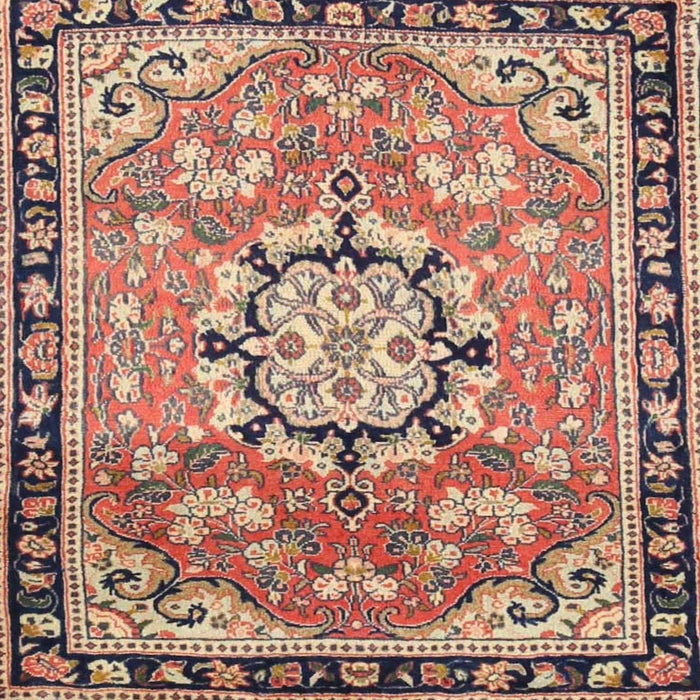 Square Traditional Chestnut Brown Persian Rug, tr2706