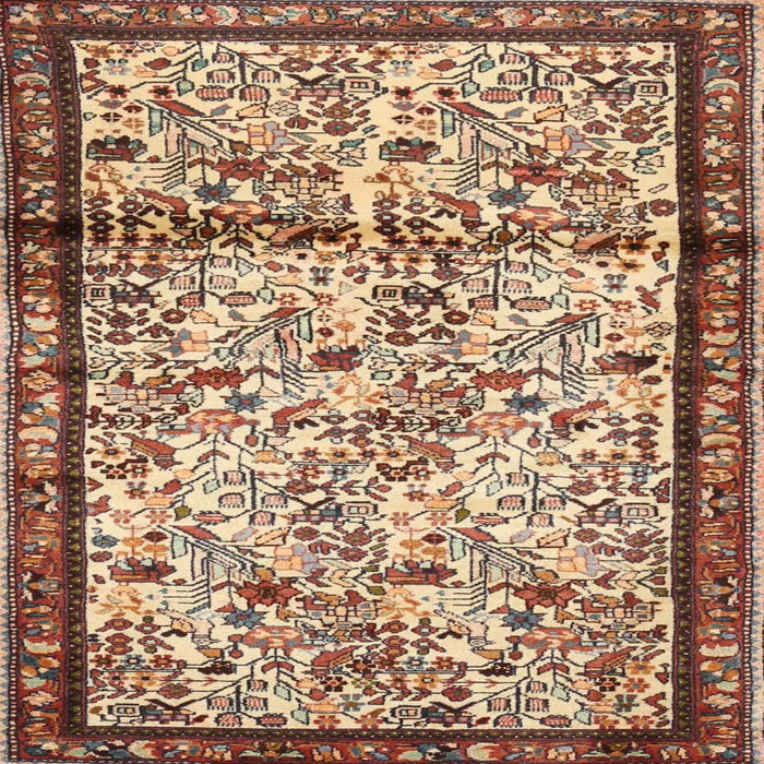 Square Traditional Dark Sienna Brown Persian Rug, tr2708