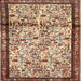 Square Traditional Dark Sienna Brown Persian Rug, tr2708