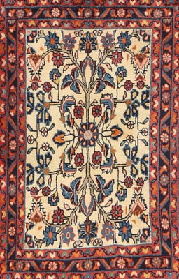 Machine Washable Traditional Brown Red Rug, wshtr2709