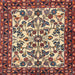 Round Machine Washable Traditional Brown Red Rug, wshtr2709