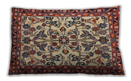 Traditional Classic Rectangular Brown Red Lumbar Throw Pillow, 13 inch by 19 inch, lbtr2709