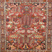 Round Machine Washable Traditional Tangerine Pink Rug, wshtr270