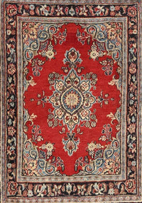 Machine Washable Traditional Tomato Red Rug, wshtr2710