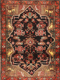 Machine Washable Traditional Saffron Red Rug, wshtr2711