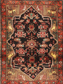 Machine Washable Traditional Saffron Red Rug, wshtr2711