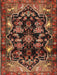 Machine Washable Traditional Saffron Red Rug, wshtr2711