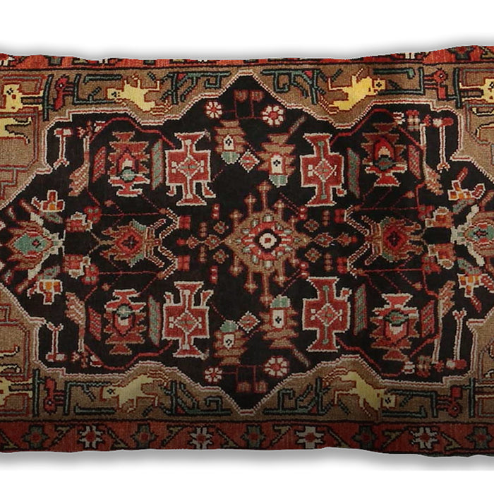 Traditional Classic Rectangular Saffron Red Lumbar Throw Pillow, 13 inch by 19 inch, lbtr2711