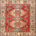 Round Machine Washable Traditional Red Rug, wshtr2713