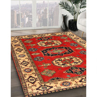 Traditional Bronze Brown Geometric Rug, tr2714