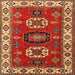 Square Traditional Bronze Brown Geometric Rug, tr2714