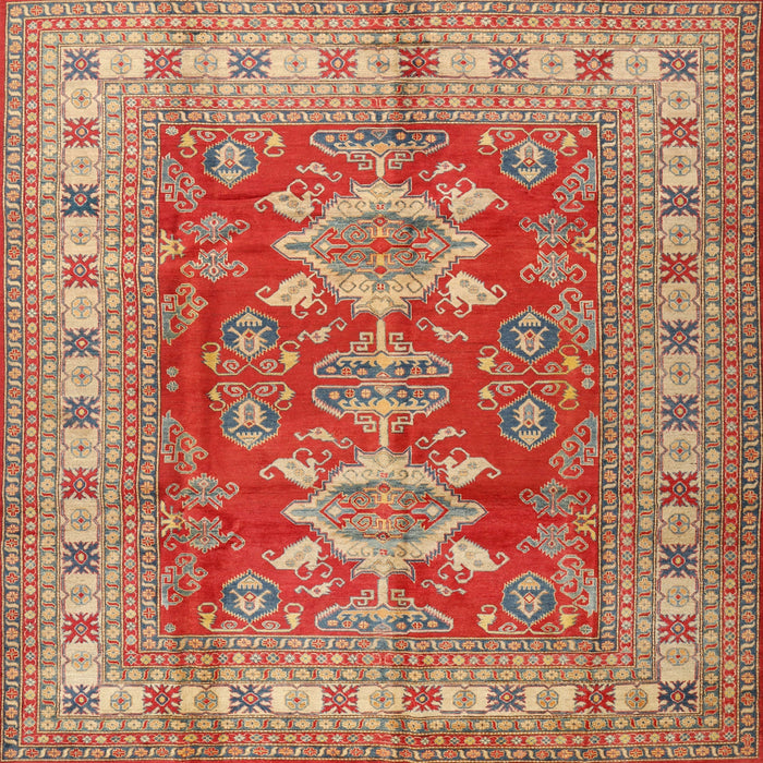 Round Machine Washable Traditional Red Rug, wshtr2715