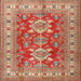 Square Traditional Red Geometric Rug, tr2715