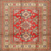 Square Traditional Sand Brown Geometric Rug, tr2716