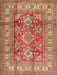 Traditional Sand Brown Geometric Rug, tr2716