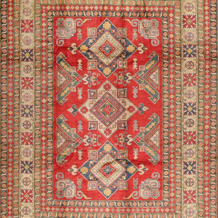 Traditional Sand Brown Geometric Rug, tr2716