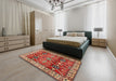 Machine Washable Traditional Peru Brown Rug in a Bedroom, wshtr2717