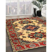 Traditional Fire Brick Red Geometric Rug, tr2719