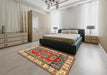 Machine Washable Traditional Fire Brick Red Rug in a Bedroom, wshtr2720