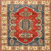 Square Traditional Fire Brick Red Geometric Rug, tr2720