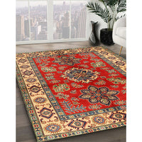 Traditional Copper Green Geometric Rug, tr2721