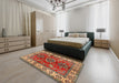 Machine Washable Traditional Brass Green Rug in a Bedroom, wshtr2721