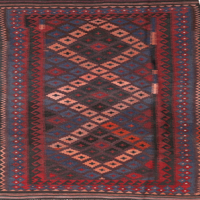 Round Machine Washable Traditional Saffron Red Rug, wshtr2722