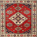 Square Traditional Red Geometric Rug, tr2723