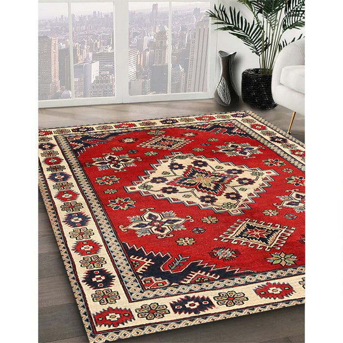 Machine Washable Traditional Tomato Red Rug in a Family Room, wshtr2723