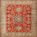 Round Machine Washable Traditional Red Rug, wshtr2724