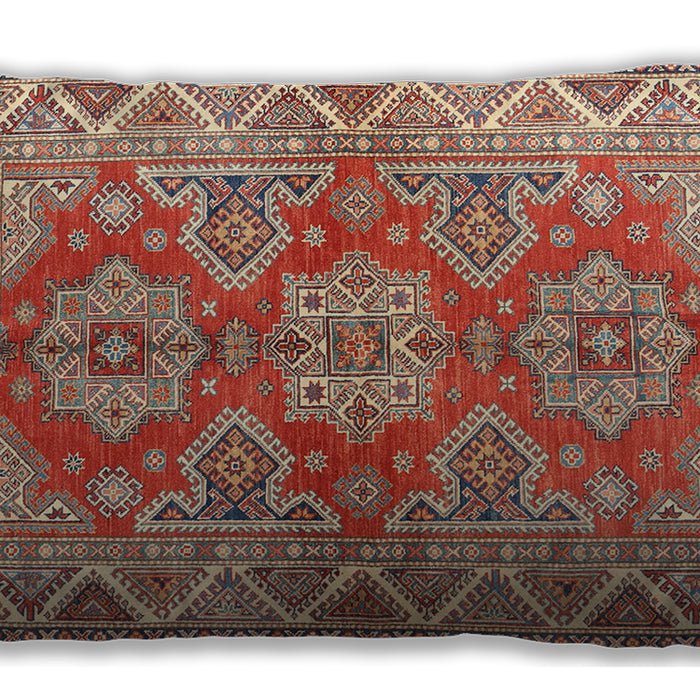 Traditional Classic Rectangular Red Lumbar Throw Pillow, 13 inch by 19 inch, lbtr2726