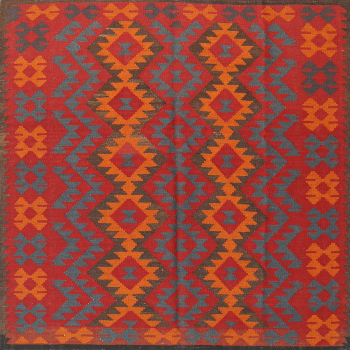 Square Traditional Chestnut Brown Southwestern Rug, tr2727