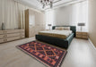 Machine Washable Traditional Chestnut Brown Rug in a Bedroom, wshtr2729