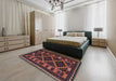 Traditional Chestnut Brown Southwestern Rug in a Bedroom, tr2729